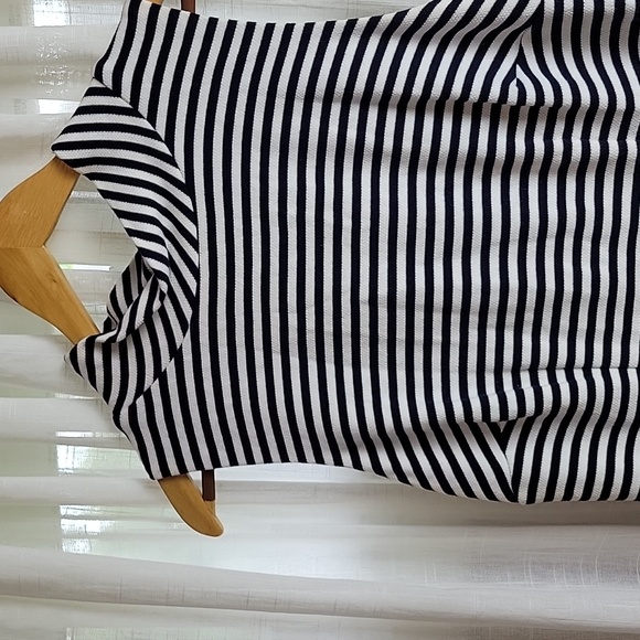 Boden White and Navy Stripe Sheath Dress Size 10L - Picture 2 of 9